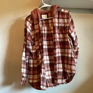 American Eagle hooded flannel